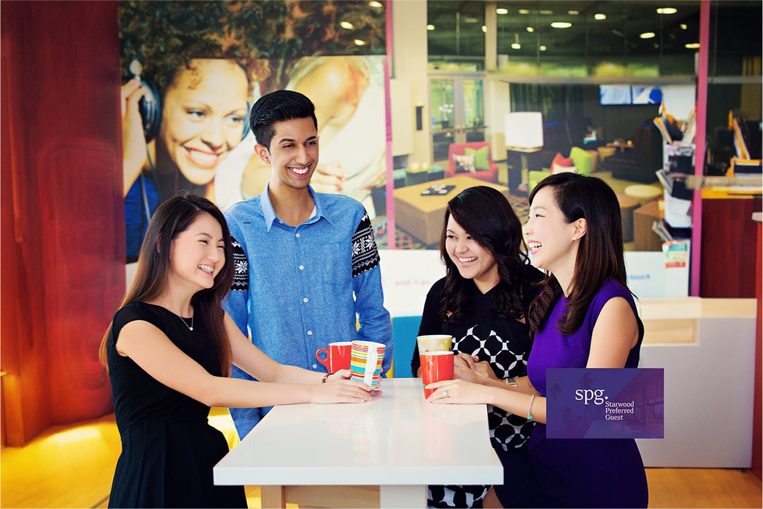 Colleagues working together in a modern workplace